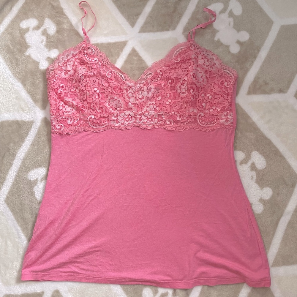 Lace trimmed camisole top